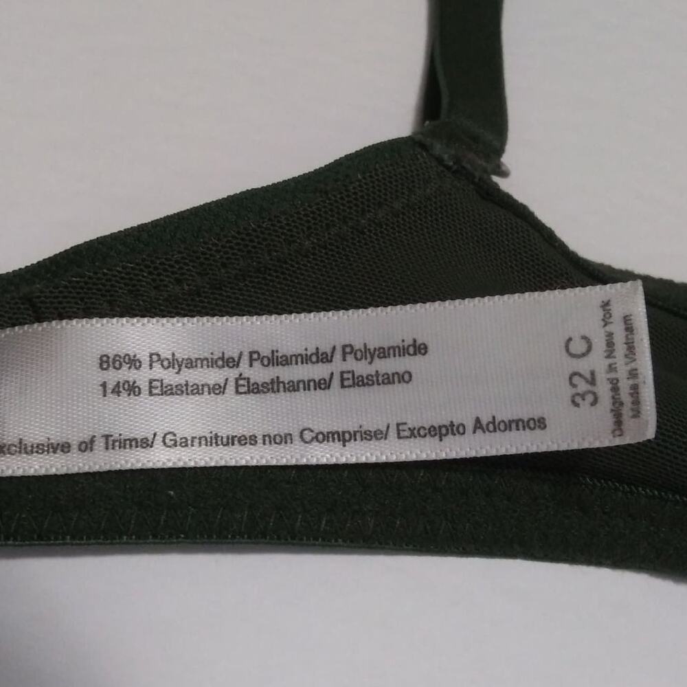 Adore Me Forest Green Nude Push Up Bra Mirianne Size 32C Underwire Padded Lace - Picture 9 of 11